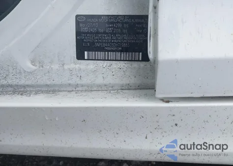 2013 Hyundai Sonata Gls из США, поврежденный, VIN 5NPEB4AC5DH719883